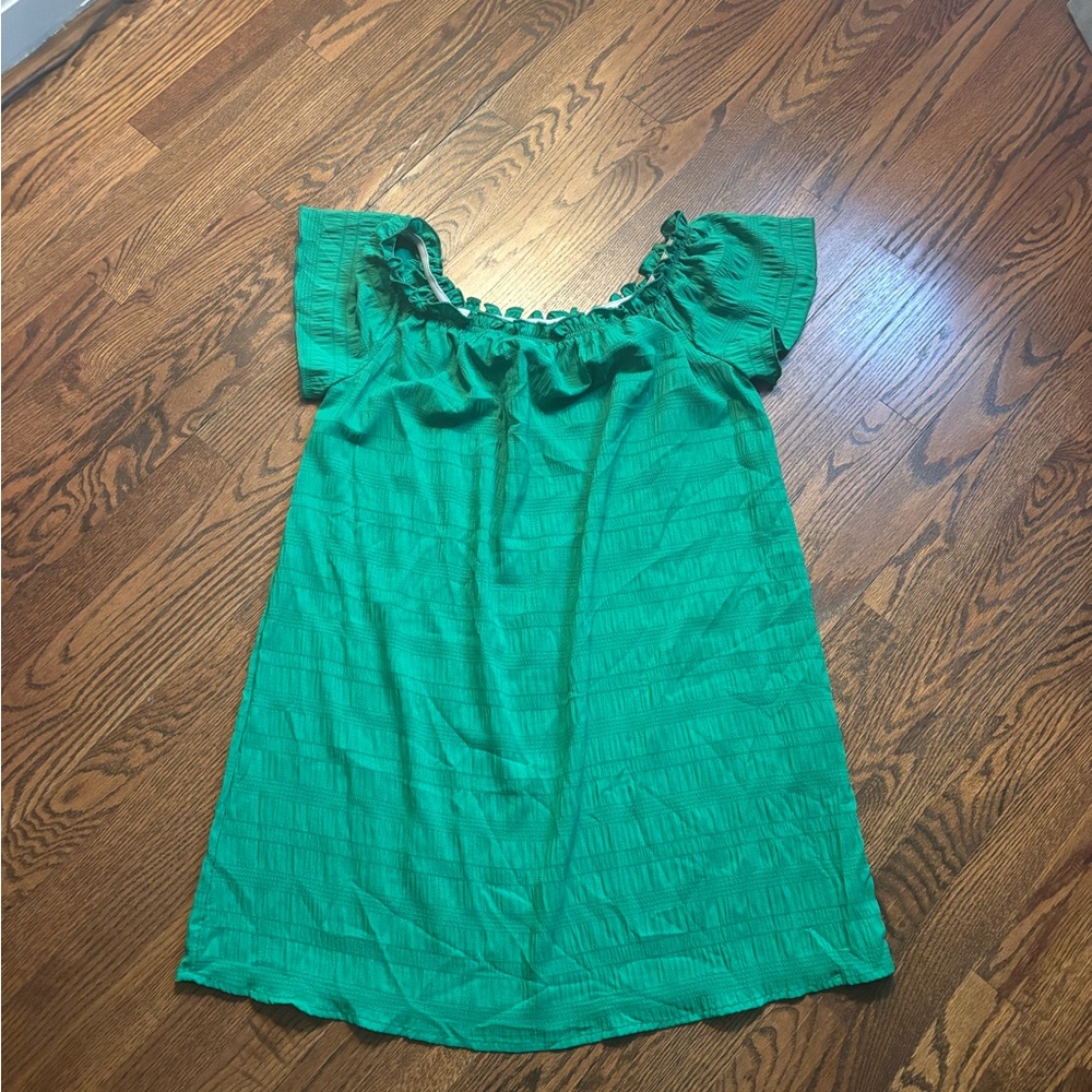 SHEIN Vibrant Green Textured Dress